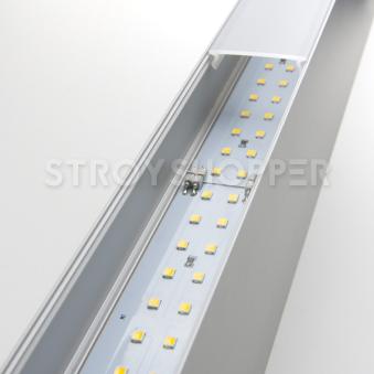 Линейный светодиодный накладной односторонний светильник 78см 15Вт 3000К матовое серебро 101-100-30-